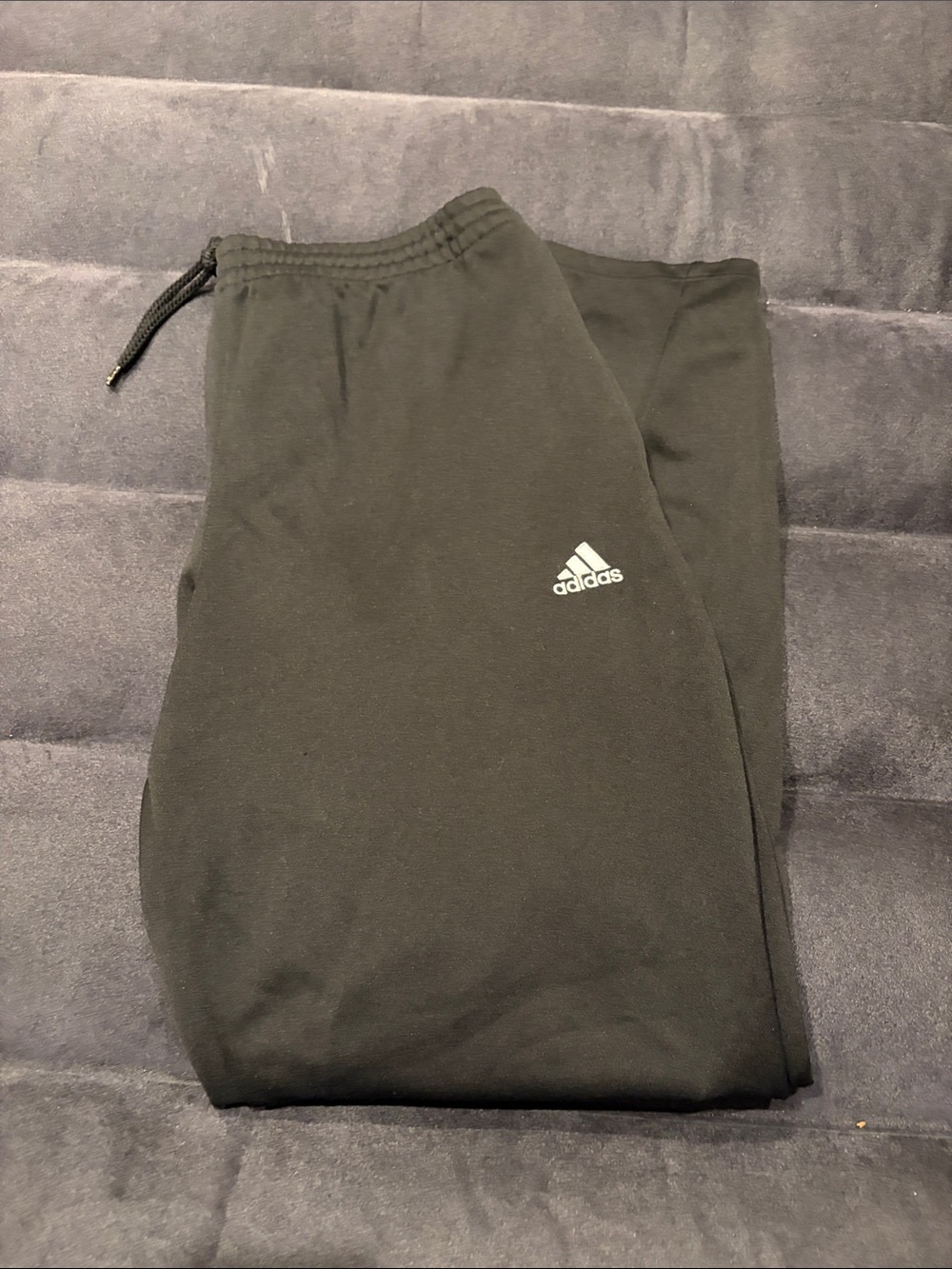adidas Black Men's Jogger Sweatpants with White Logo